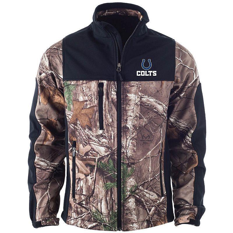 Men's Dunbrooke Realtree Camo/Black Indianapolis Colts Circle Hunter Softshell Full-Zip Jacket Product Image