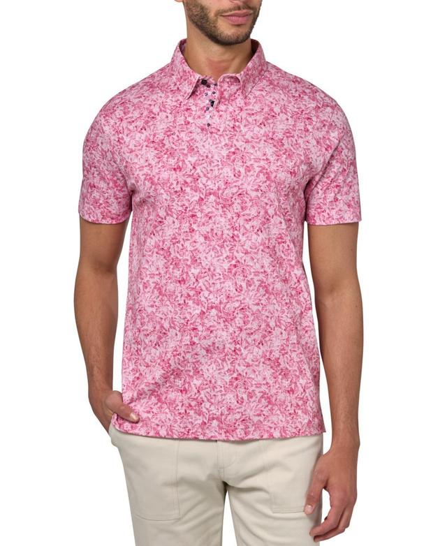 Brooklyn Brigade Mens Slim-Fit Wrinkle-Free Abstract Floral-Print Mercerized Cotton Polo Shirt Product Image