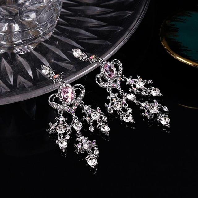 Heart Rhinestone Dangle Earring Product Image