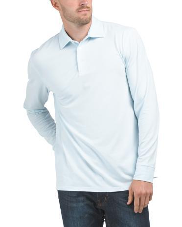 Long Sleeve Ryder Ridgeway Stripe Performance Polo T-shirt for Men | Polyester/Spandex Product Image