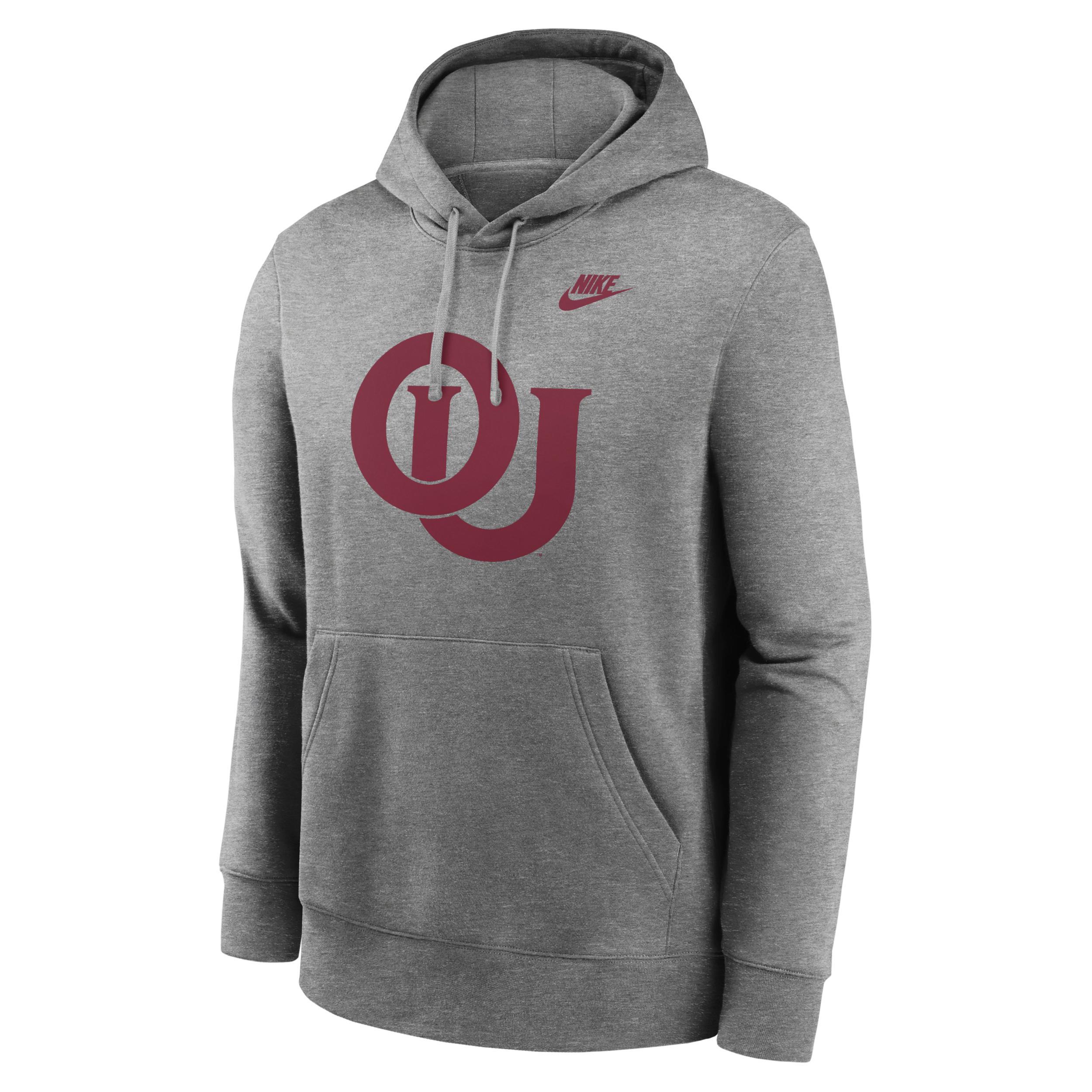 Oklahoma Sooners Legacy Club Primary Logo Nike Men's College Pullover Hoodie Product Image