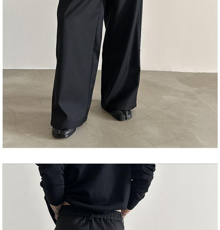 High Waist Plain Wide Leg Dress Pants Product Image