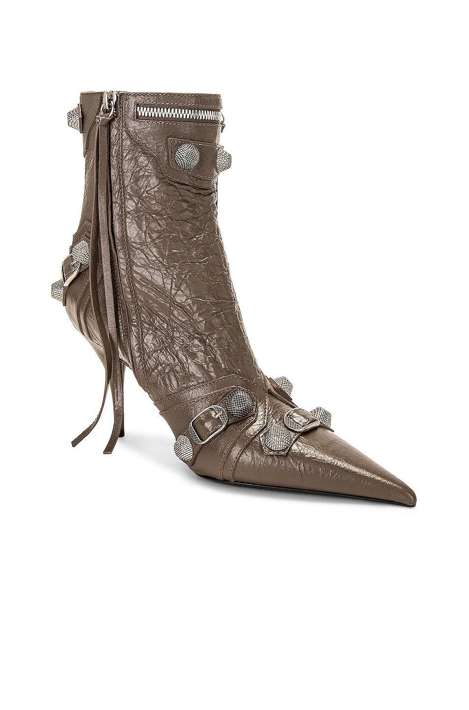 Balenciaga Cagole Bootie in Cold Brown & Silver - Brown. Size 37 (also in 40). Product Image