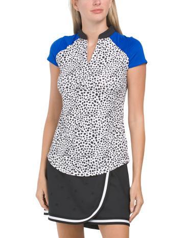 Power Split Neck Top for Women | Polyester/Spandex Product Image