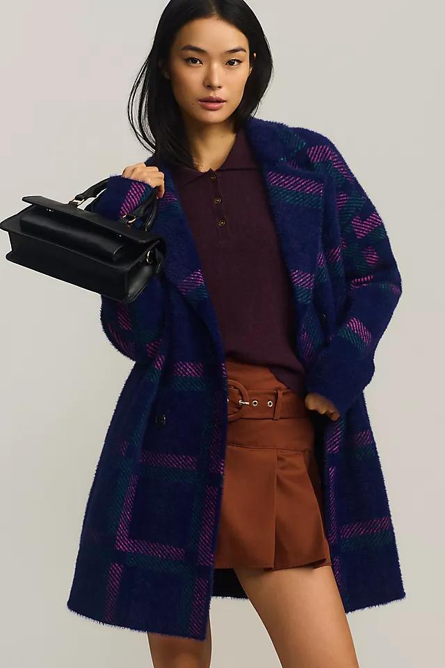 NVLT Eyelash Knit Plaid Coat Product Image