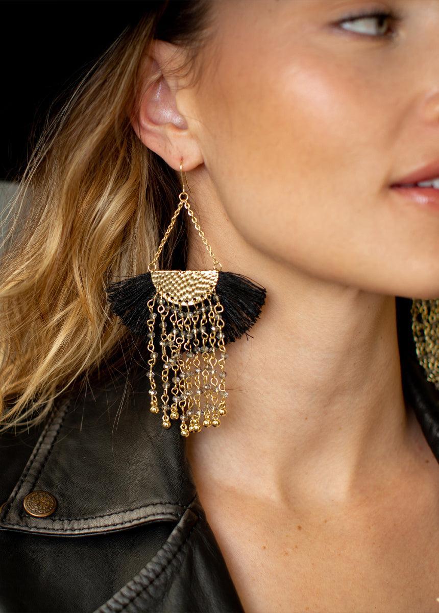 Oraya Earring in Black Product Image