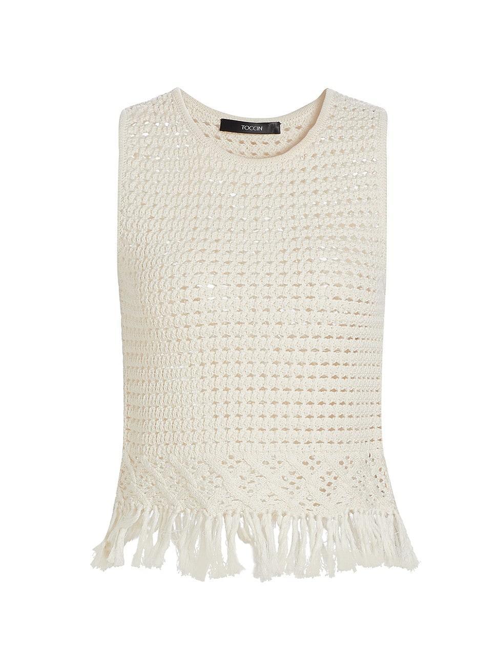 Womens Myla Fringe Cropped Tank Top Product Image