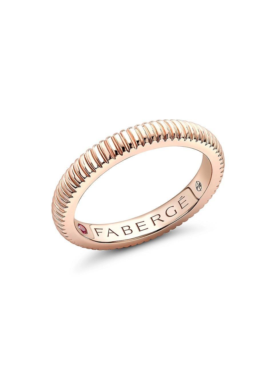 Womens Colours of Love Rose Gold Fluted Ring Product Image