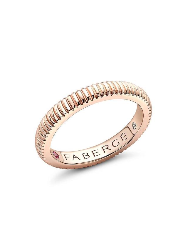 Womens Colours of Love Rose Gold Fluted Ring Product Image