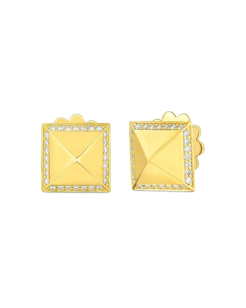 Roberto Coin 18K Yellow Gold Obelisco Diamond Stud Earrings Product Image