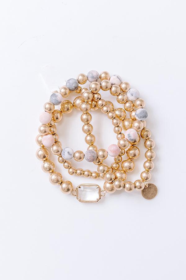 All The Glam Stretch Bracelet Set in Grey Mix Product Image