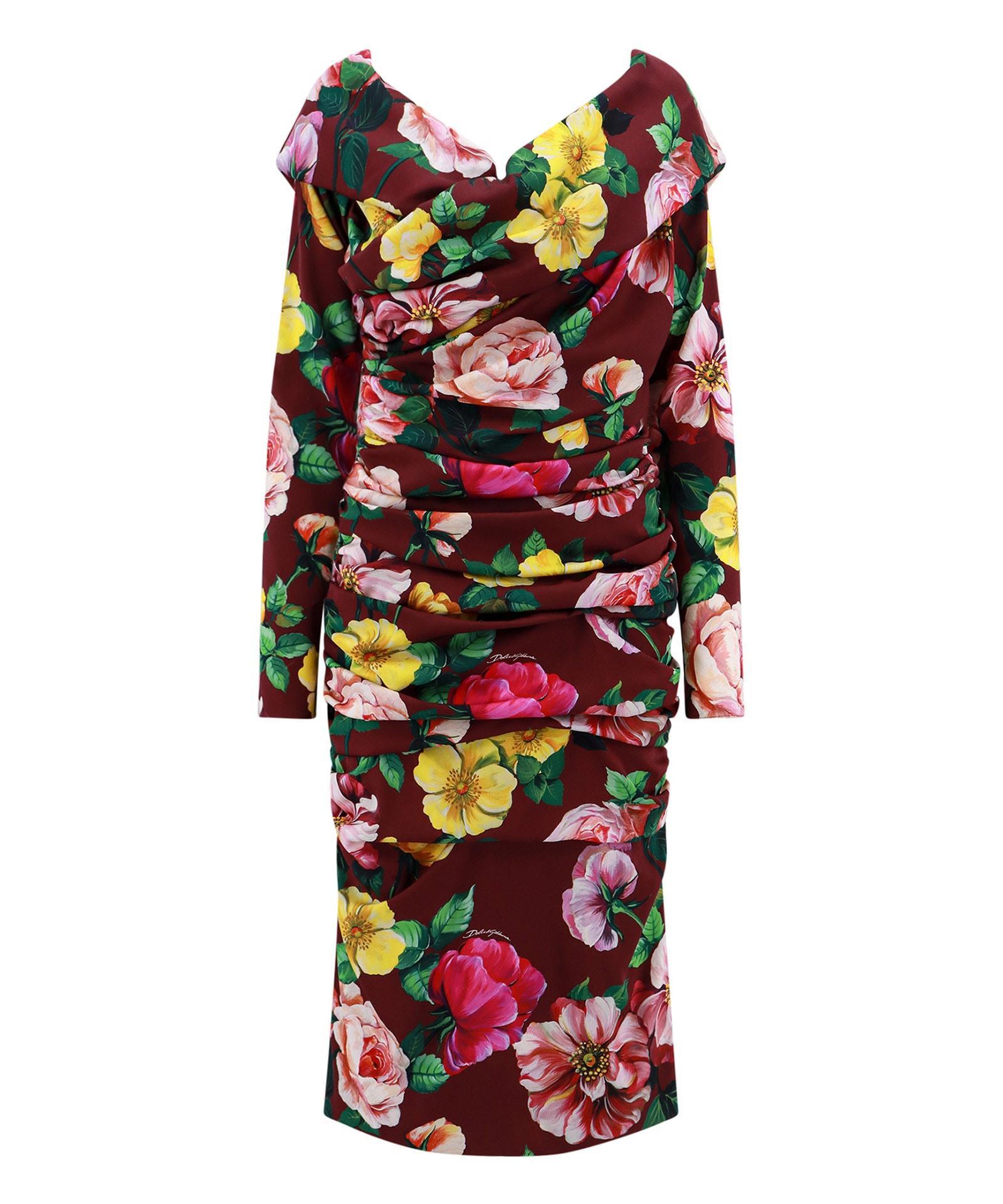 DOLCE & GABBANA Midi Dress In Multicolor Product Image