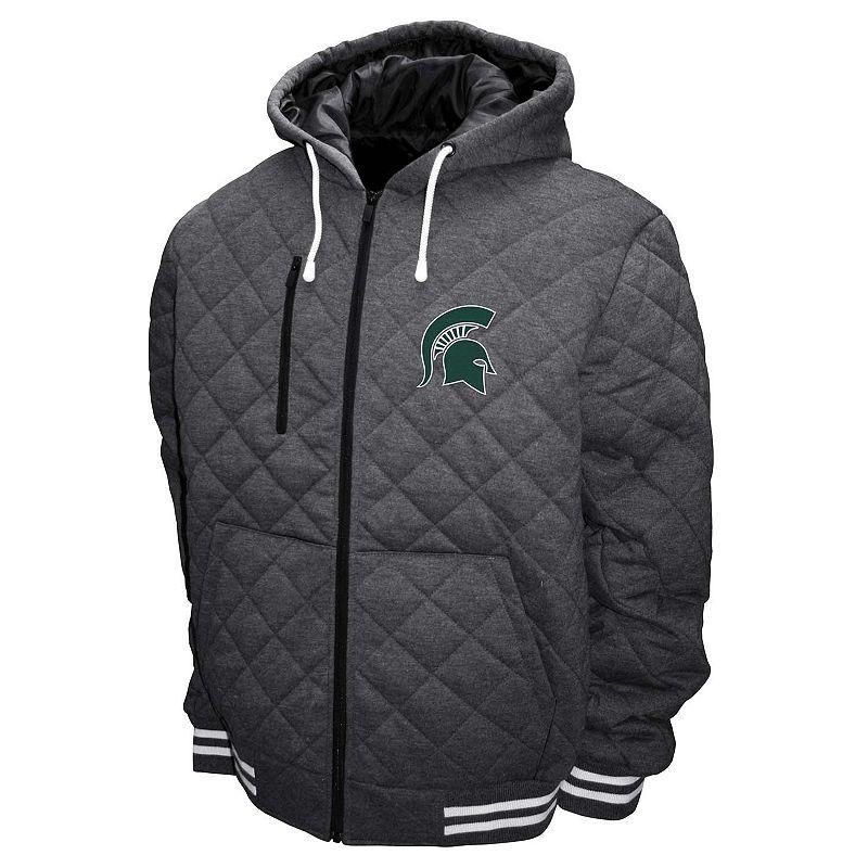 Mens Michigan State Spartans Hooded Diamond Quilt Jacket Product Image