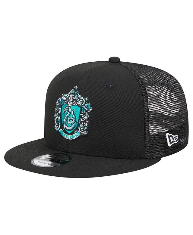 Mens New Era Black Harry Potter Slytherin Trucker 9FIFTY Snapback Hat Product Image