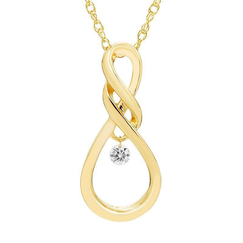 Boston Bay Diamonds Sterling Silver Dancing Diamond Accent Infinity Pendant Necklace, Womens White Product Image