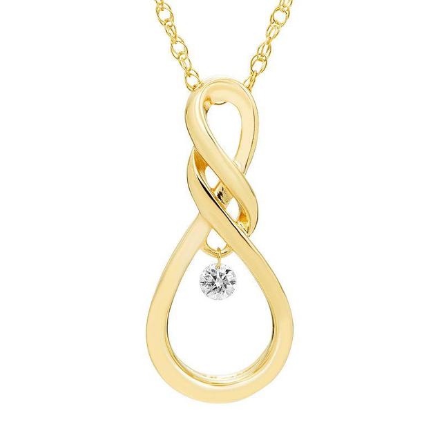 Boston Bay Diamonds Sterling Silver Dancing Diamond Accent Infinity Pendant Necklace, Womens White Product Image