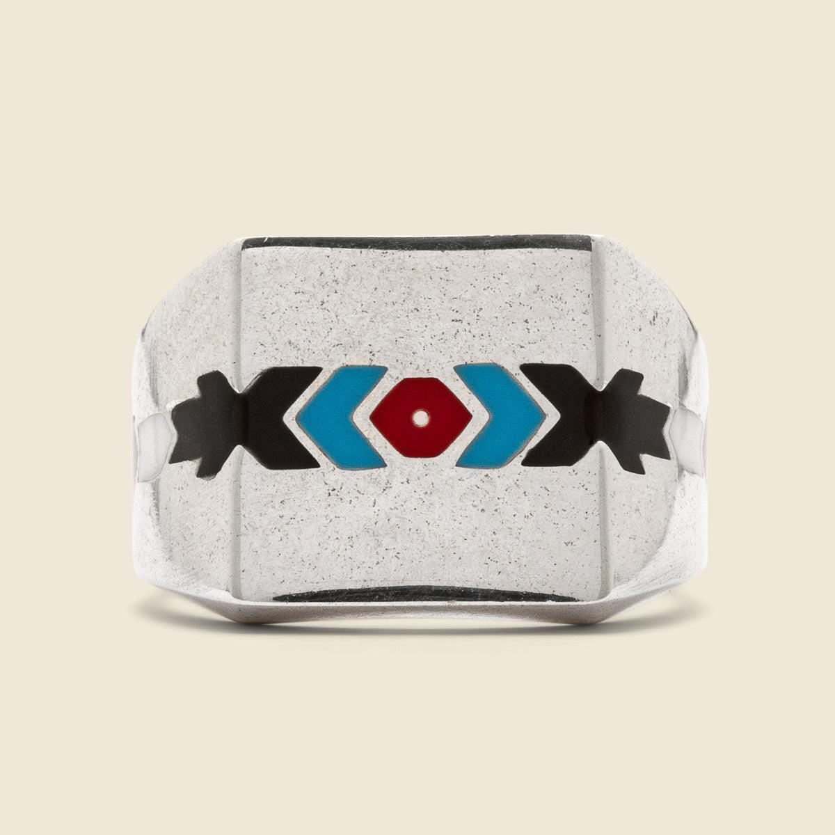 California Geometric Inlay Ring - Color Enamel Product Image