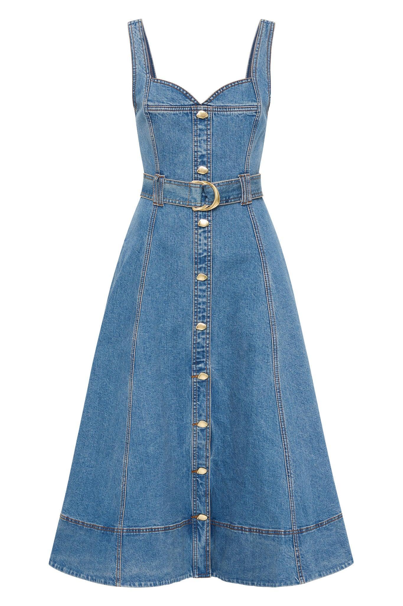 Clay Denim Midi Dress Product Image