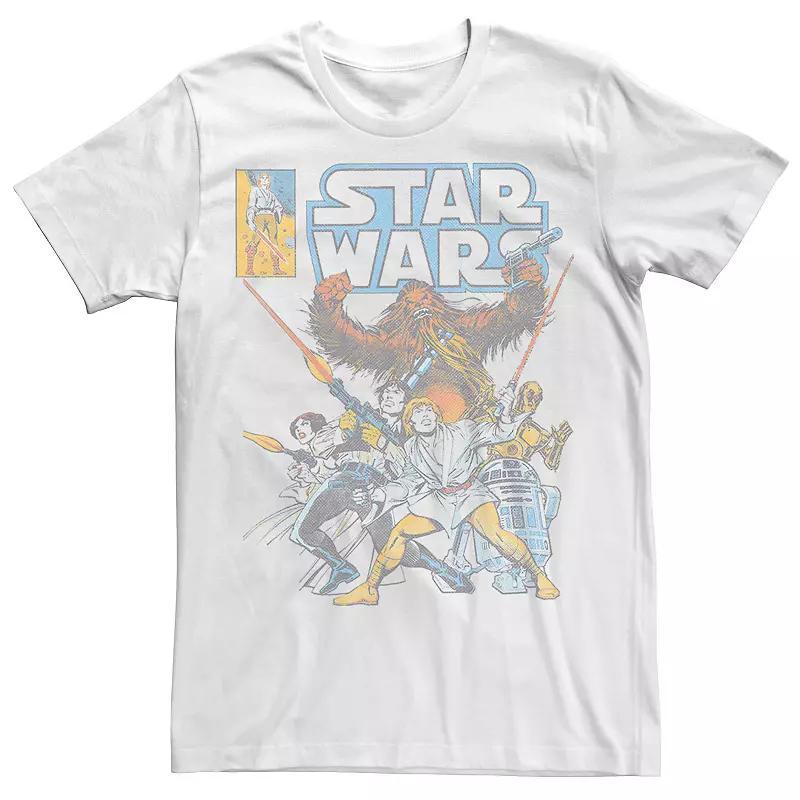 Mens Star Wars Vintage Comic Action Scene Tee Product Image