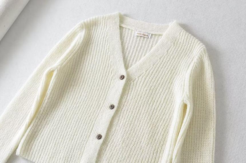 V-Neck Button-Up Cardigan Product Image