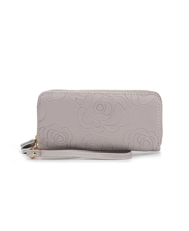 Mkf Collection Ellie Genuine Material Flower-Embossed Women s Wristlet Wallet by Mia K Product Image