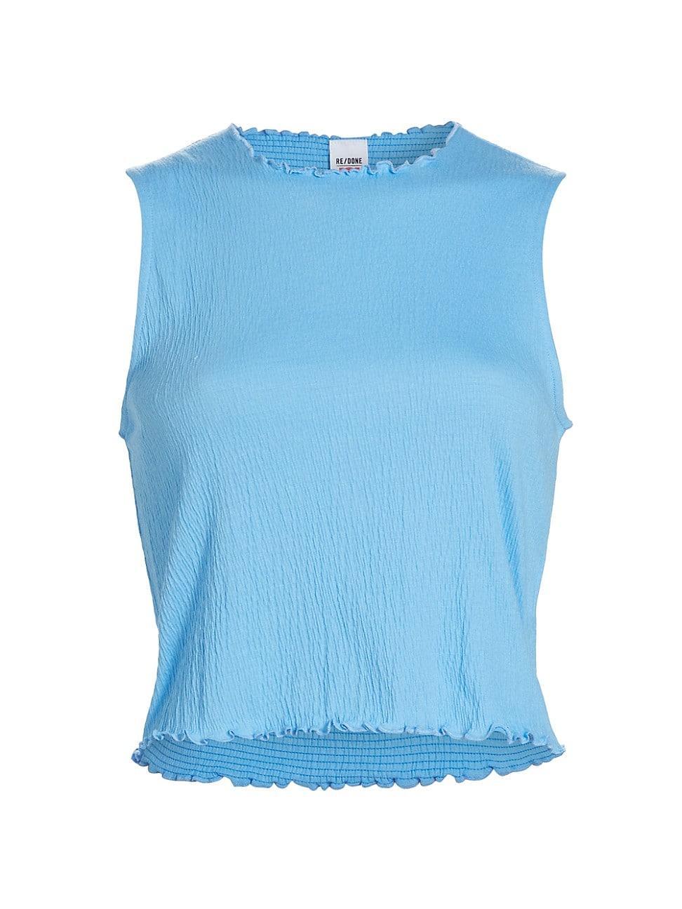 Womens Crinkle Crewneck Crop Tank Product Image