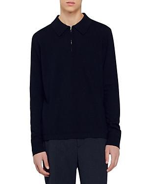 Sandro Wool-Blend Zip Polo Sweater Product Image