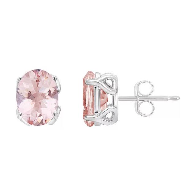 Alyson Layne 14K Gold Morganite Oval Stud Earrings, Womens, 14k White Gold Product Image