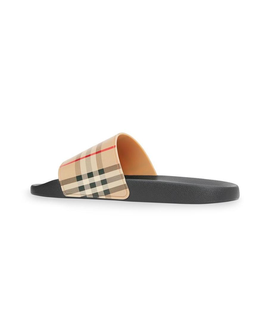 BURBERRY Furley Vintage Check Slides In Beige Product Image