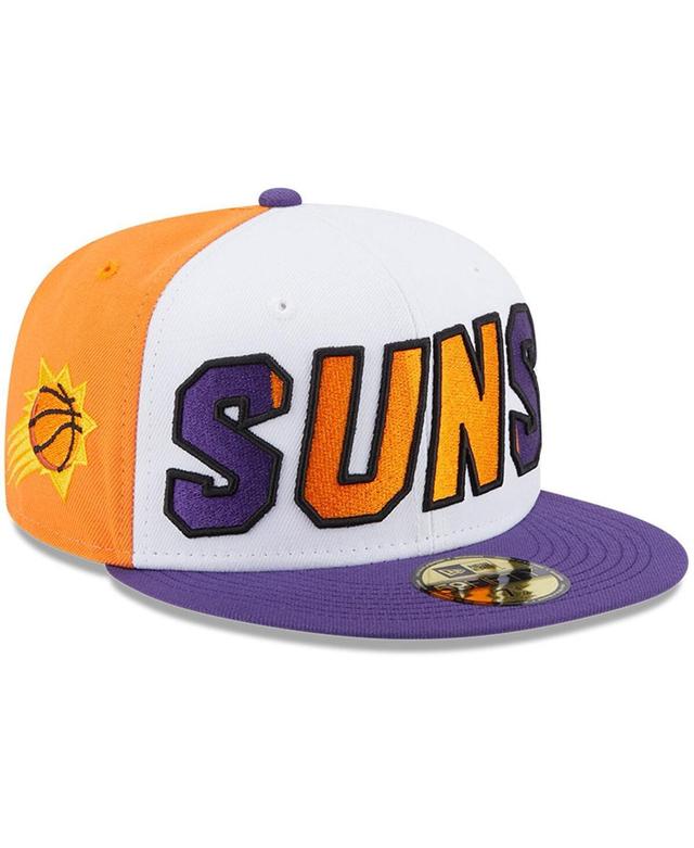 Mens New Era White/Purple Phoenix Suns Back Half 9FIFTY Fitted Hat Product Image