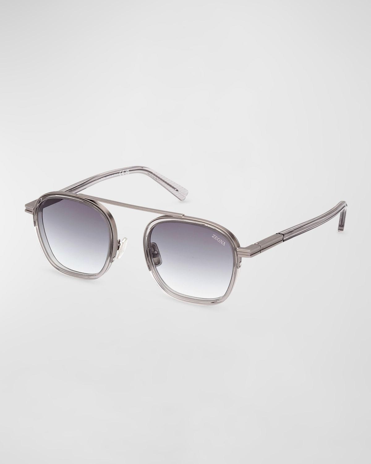 Mens 51MM Geometric Metal Sunglasses Product Image