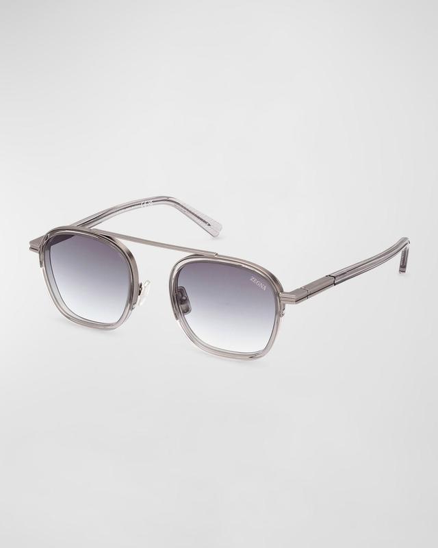 Mens ORIZZONTE Geometric Acetate and Metal Sunglasses Product Image