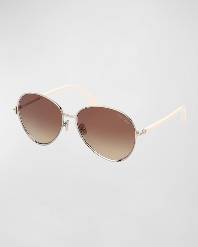 Rio Gradient Round Metal Alloy Sunglasses  Product Image