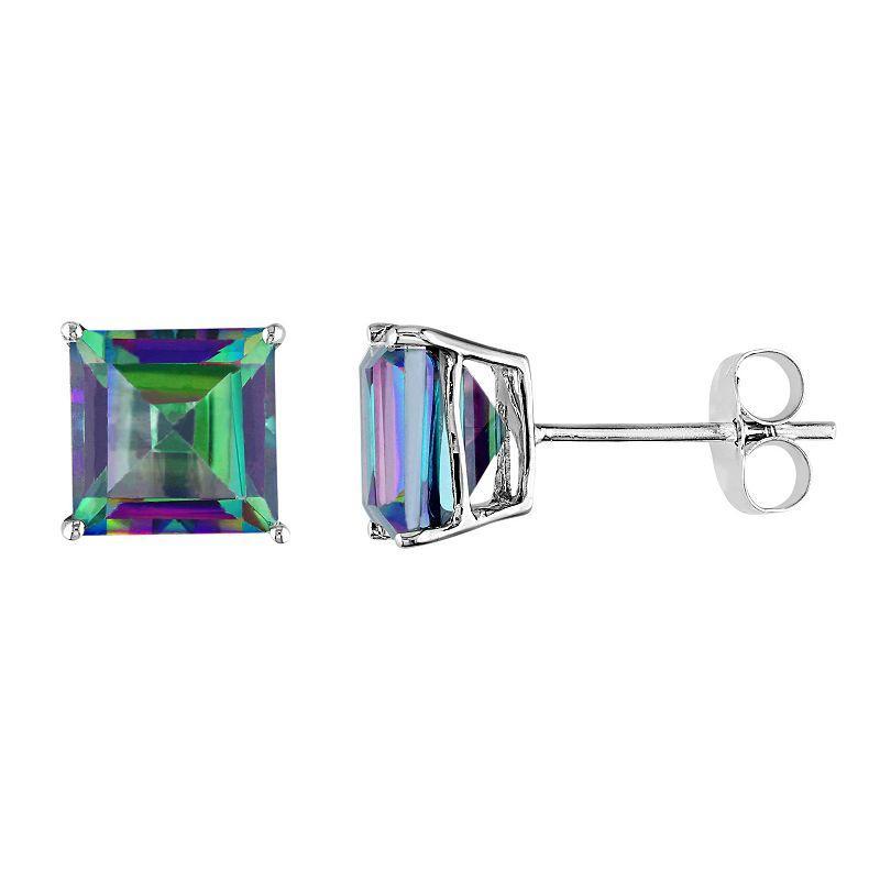 Stella Grace Exotic Green Topaz 10k White Gold Stud Earrings, Womens Product Image