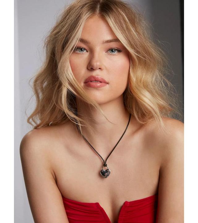 Lock In The Love Heart Charm Layered Necklace Product Image