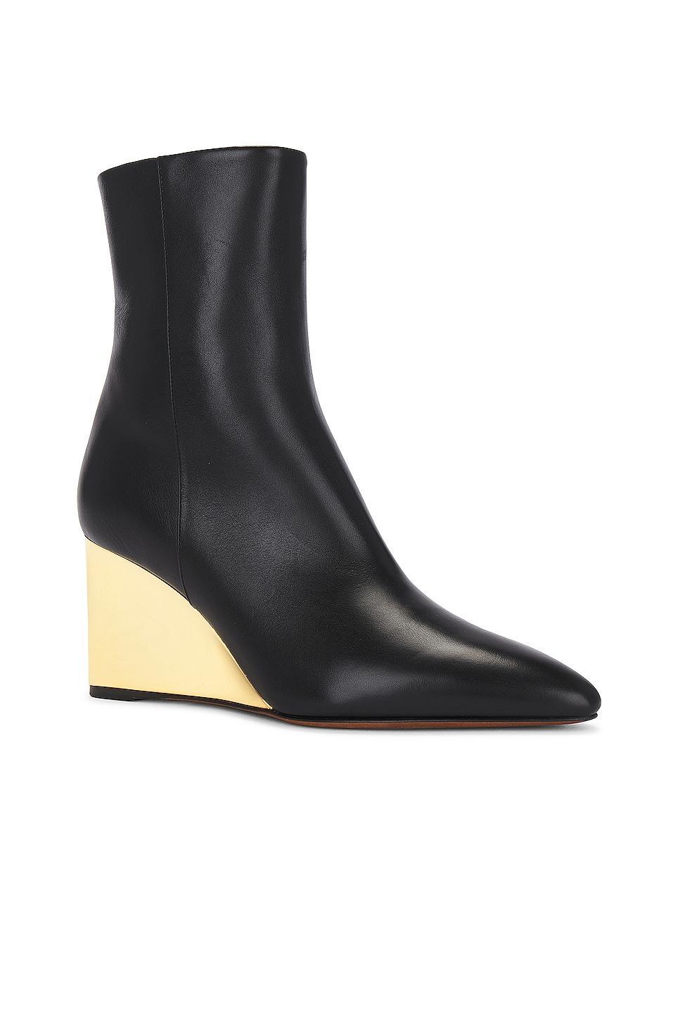 Chloe Wedge Rebecca Boot in Black - Black. Size 38 (also in 38.5, 39, 40). Product Image