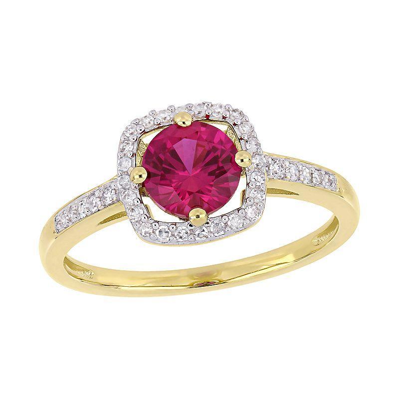 Stella Grace 10K Gold Gemstone & Diamond Accent Ring, Womens Red Product Image