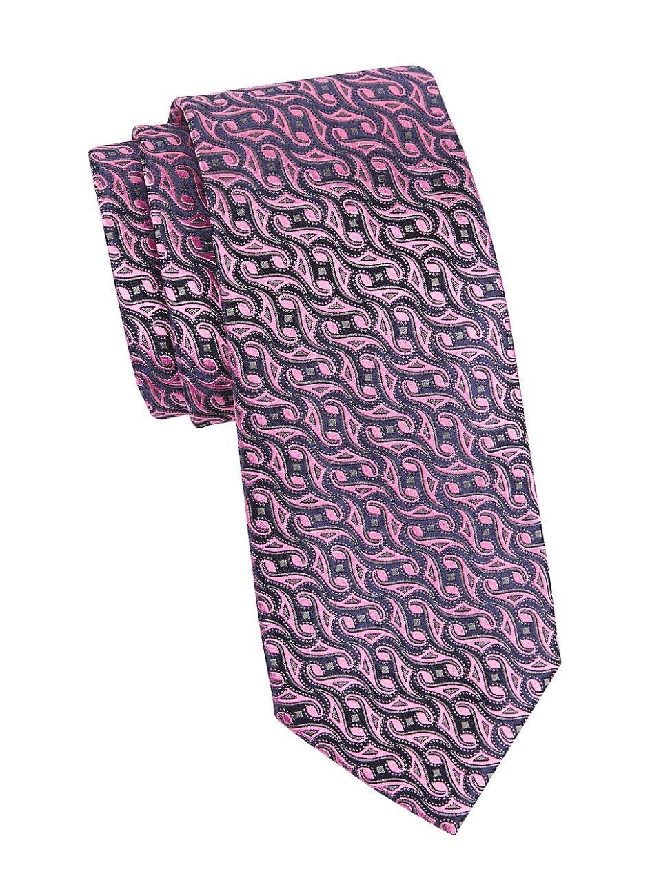 Mens Swirl Geometric Woven Silk Tie Product Image