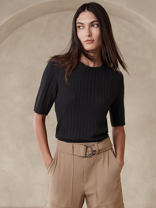 Nezha Merino Ribbed Sweater Product Image