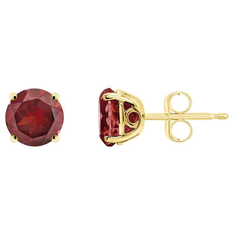 Alyson Layne 14k Gold Round Garnet Stud Earrings, Womens, 14k White Gold Product Image