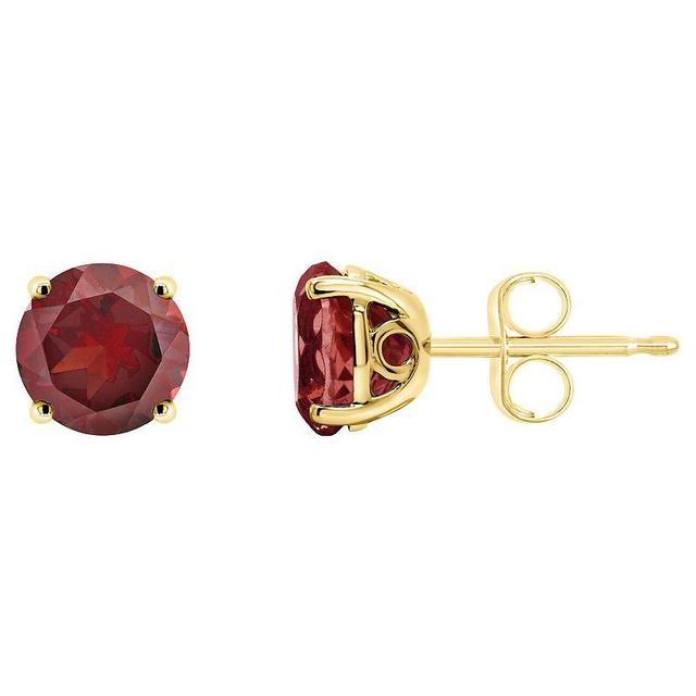 Alyson Layne 14k Gold Round Garnet Stud Earrings, Womens, Red Product Image