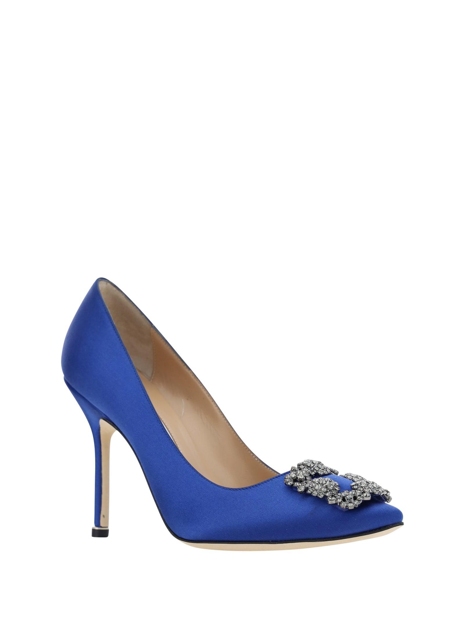 Hangisi Crystal-embellished Pumps In Blue Product Image