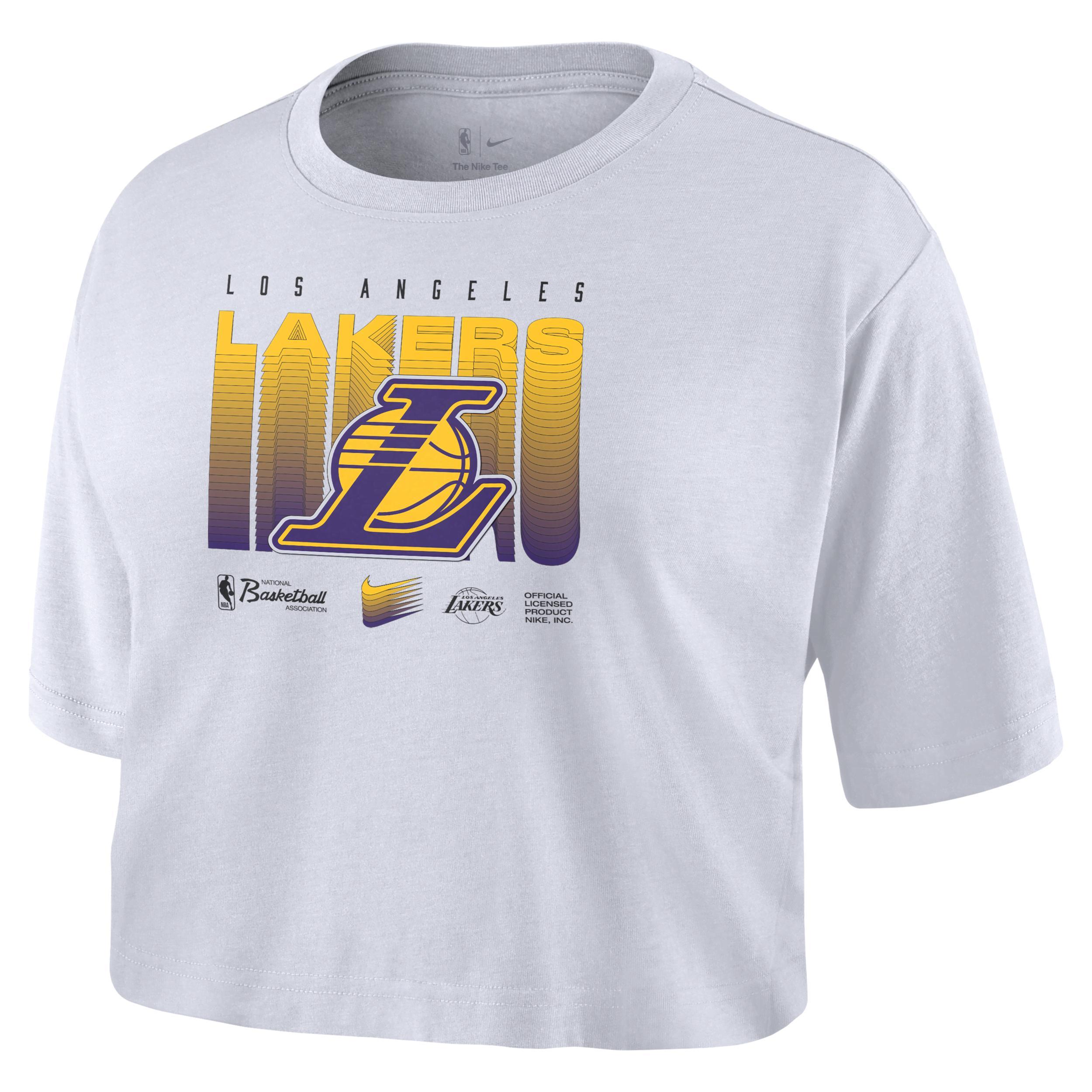 Los Angeles Lakers Courtside Women's Nike NBA Cropped T-Shirt Product Image