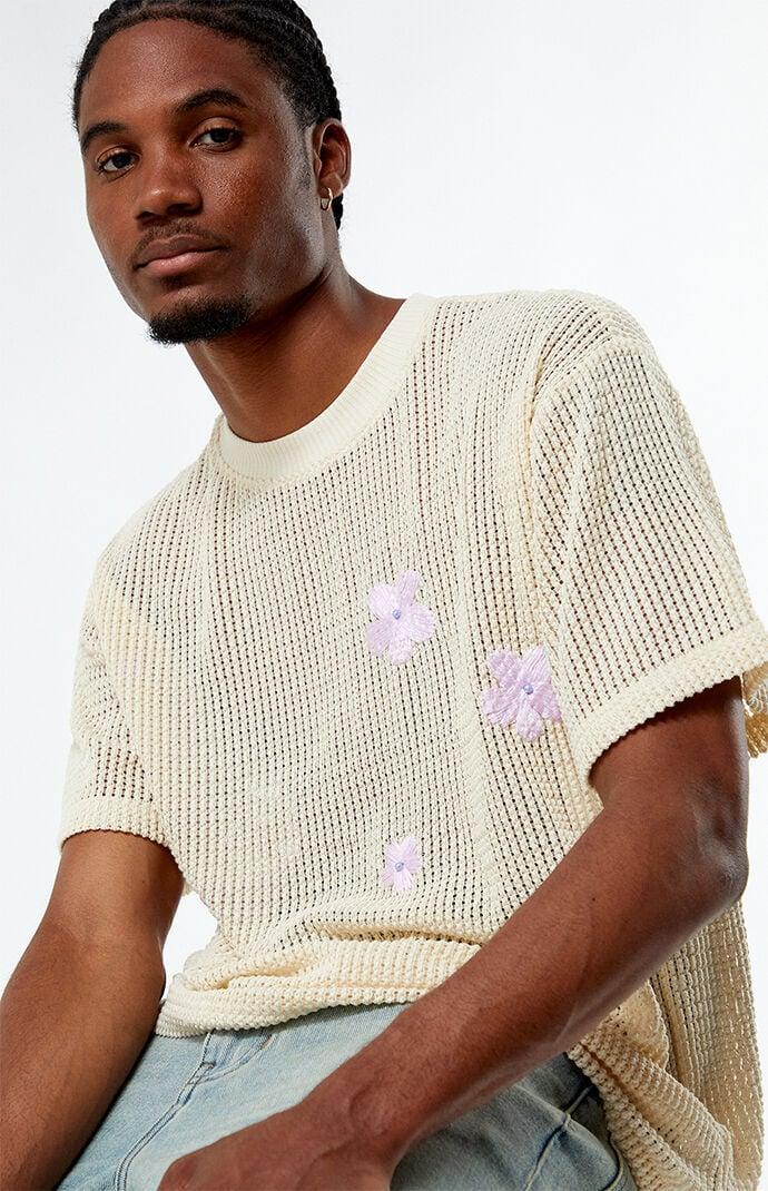 Men's Flower Crochet T-Shirt Product Image