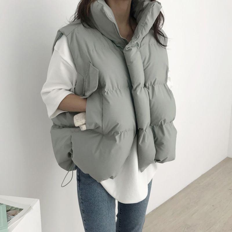 Plain Zip Puffer Vest Product Image