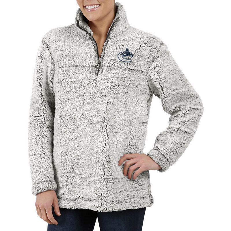 Womens G-III 4Her by Carl Banks Gray Vancouver Canucks Sherpa Quarter-Zip Jacket Product Image