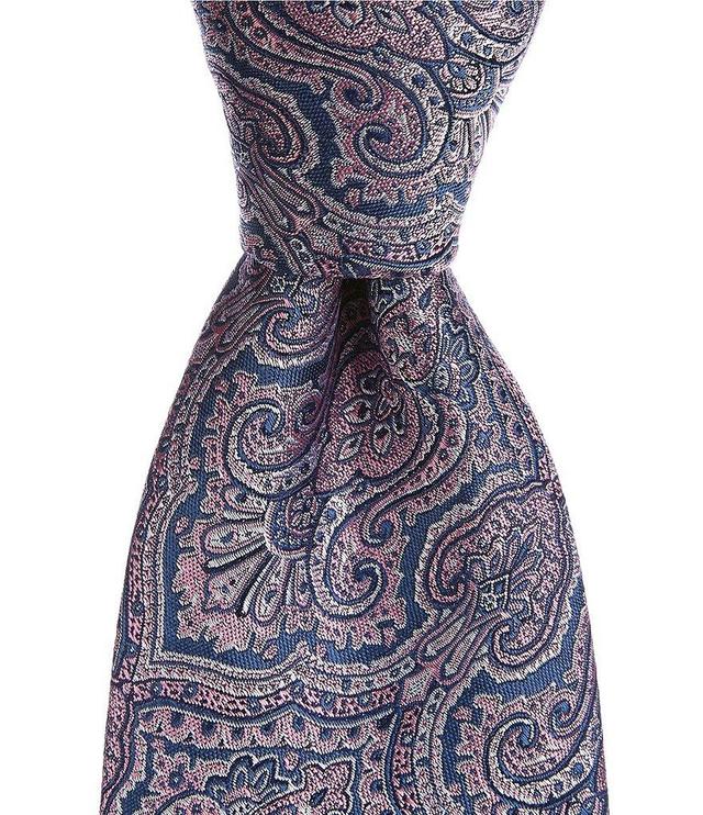 Hickey Freeman Paisley Print 3 1/4#double; Woven Silk Tie Product Image