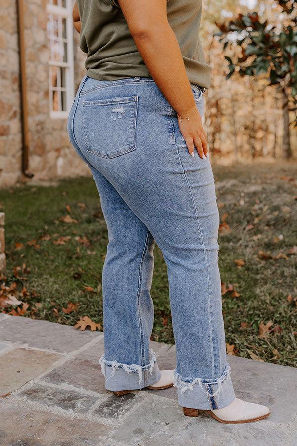 LOVERVET Wrenlee Midrise Distressed Straight Leg Jean Curves Product Image