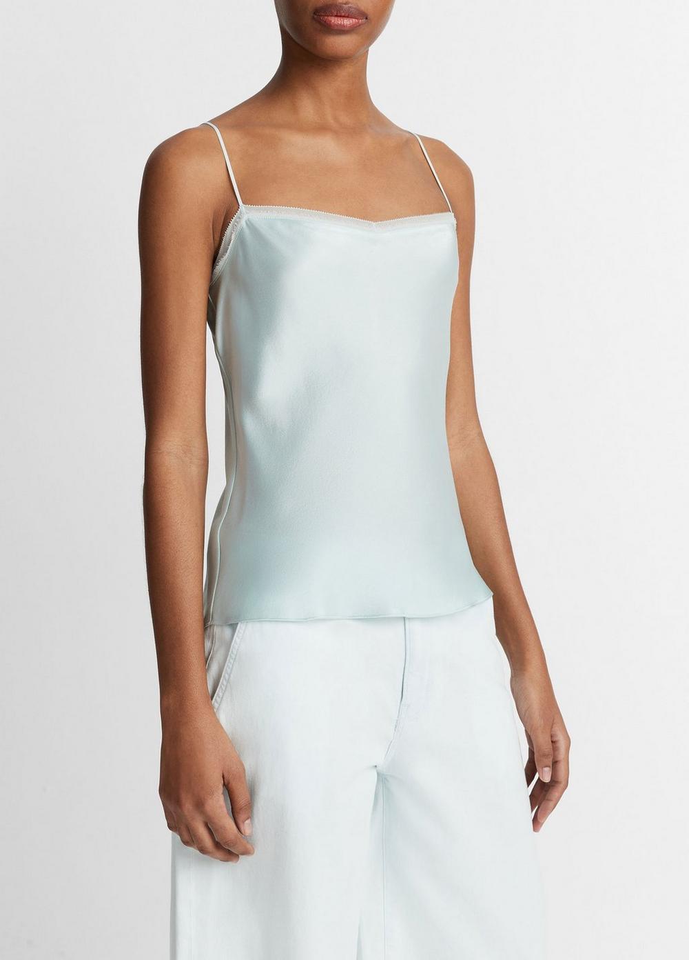 Satin Layered Chiffon-Trim Camisole Product Image