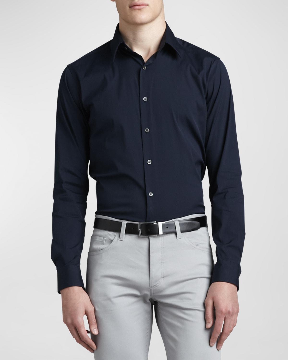 Mens Sylvain Wealth Poplin Long-Sleeve Shirt Product Image